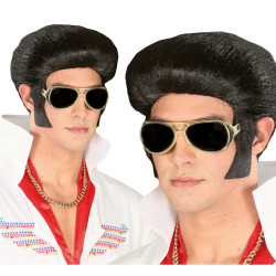 Pánska čierna rock n rollová parochňa Elvis